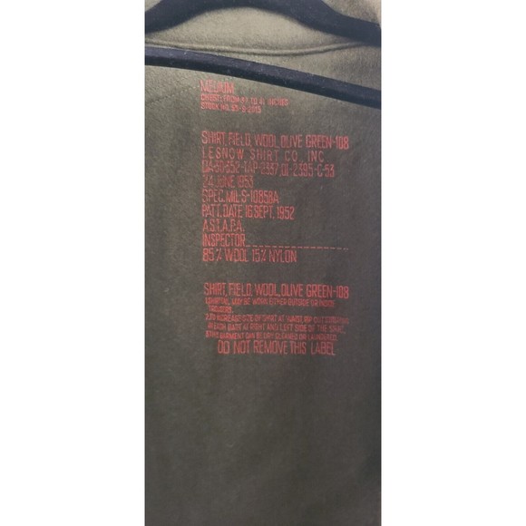 Vintage Olive Green Wool Military Shirt Jacket Size M - Picture 3 of 15